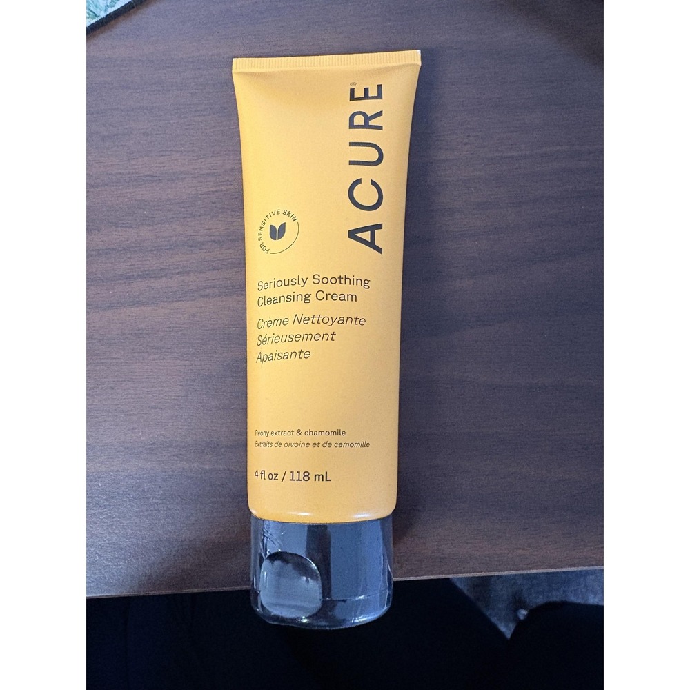 Acure Seriously‎ Soothing Cleansing Cream 4 Fl Oz Sensitive Skin Face Wash Peony